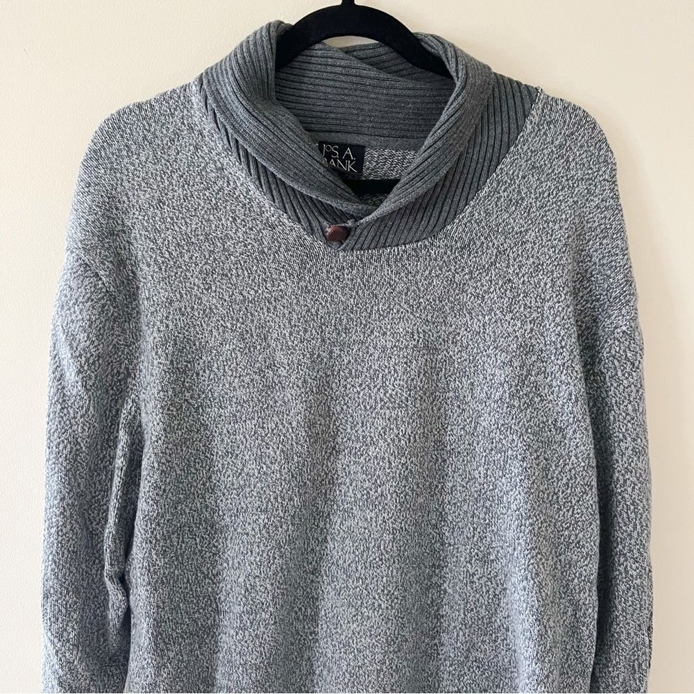 Men’s Jos. A Banks Collared Sweater Two Tone Gray - Picture 2 of 5